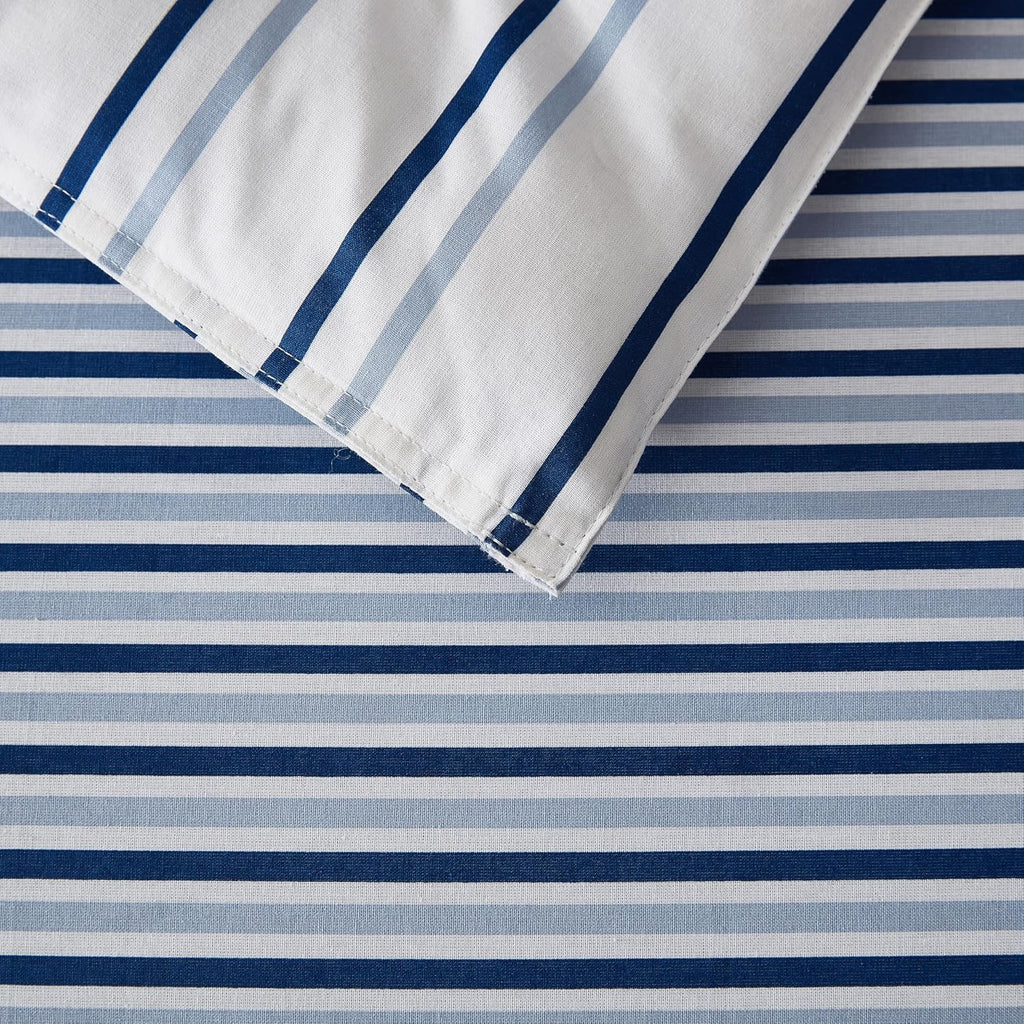 Eddie Bauer - King Comforter Set, Super Soft Bedding with Matching Shams, Two-Piece Back Closure, Modern Room Essentials (Cooper Stripe Blue, King)