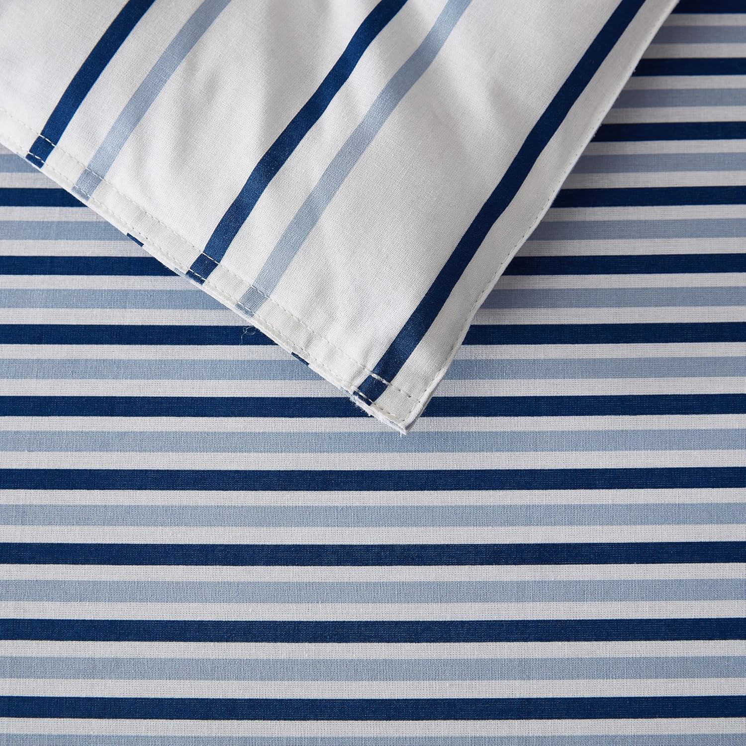 Eddie Bauer - King Comforter Set, Super Soft Bedding with Matching Shams, Two-Piece Back Closure, Modern Room Essentials (Cooper Stripe Blue, King)