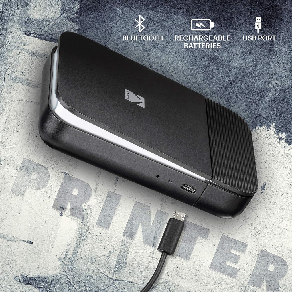 KODAK Smile Instant Digital Printer (Black/White) Soft Case Kit